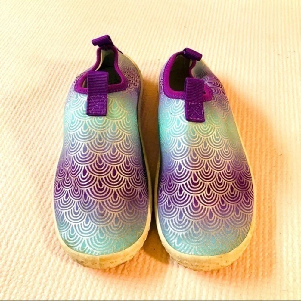 Kids' Grover Slip-On Water Shoes - Cat & Jack Mermaid Teal & Purple- Size 13